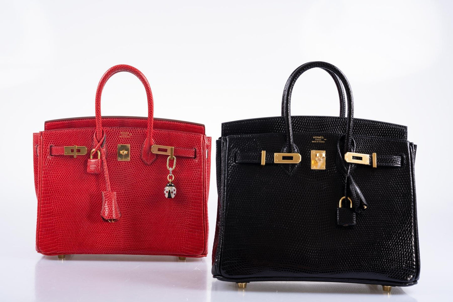 Hermès Birkin 25 Rouge Vif Salvator Lizard Gold Hardware