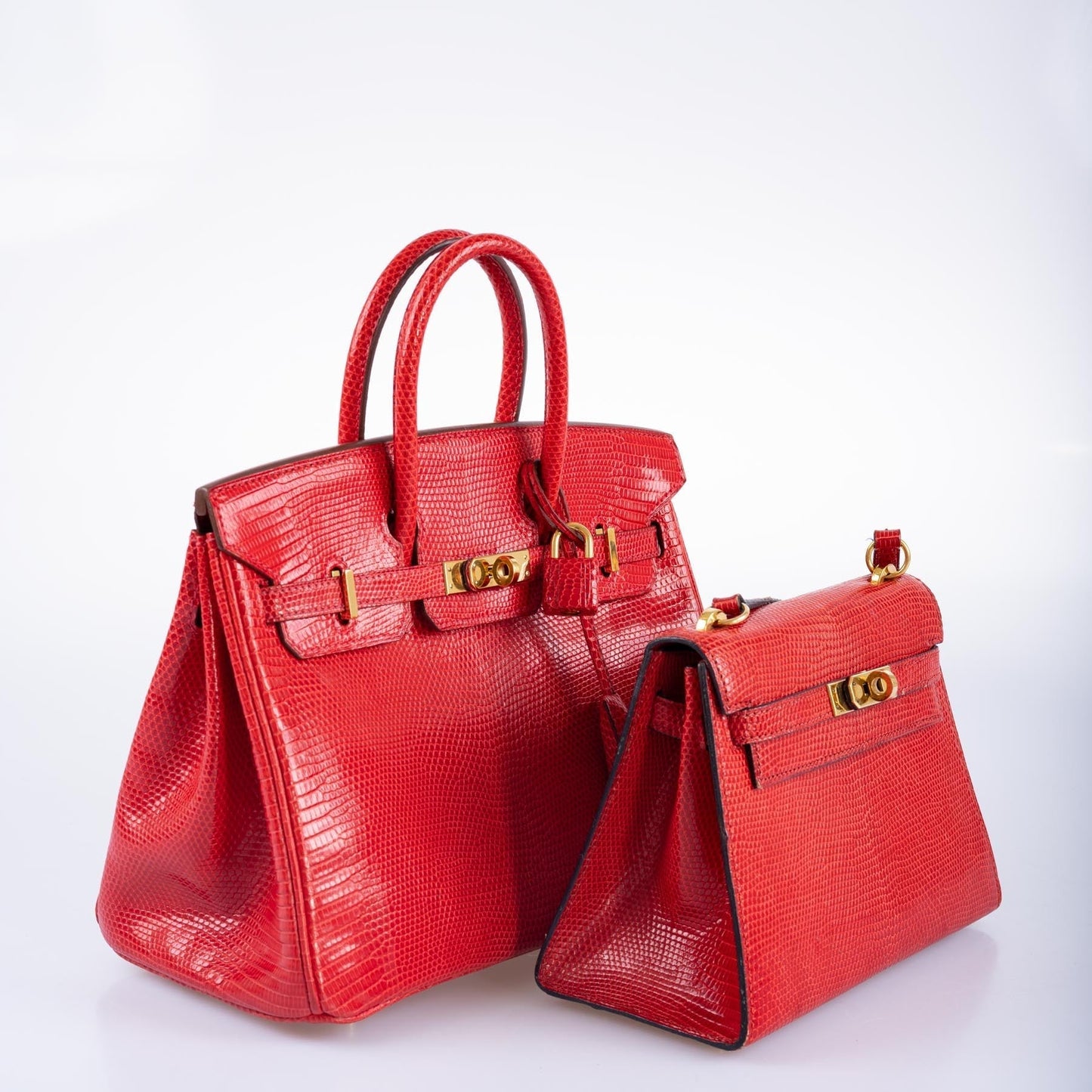 Hermès Birkin 25 Rouge Vif Salvator Lizard Gold Hardware