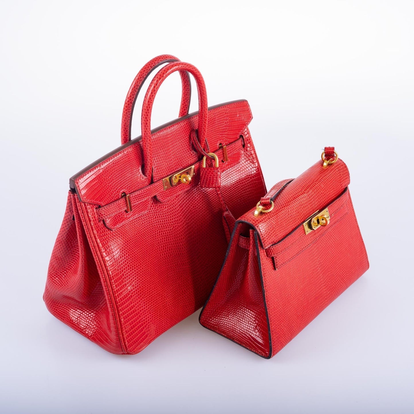Hermès Birkin 25 Rouge Vif Salvator Lizard Gold Hardware