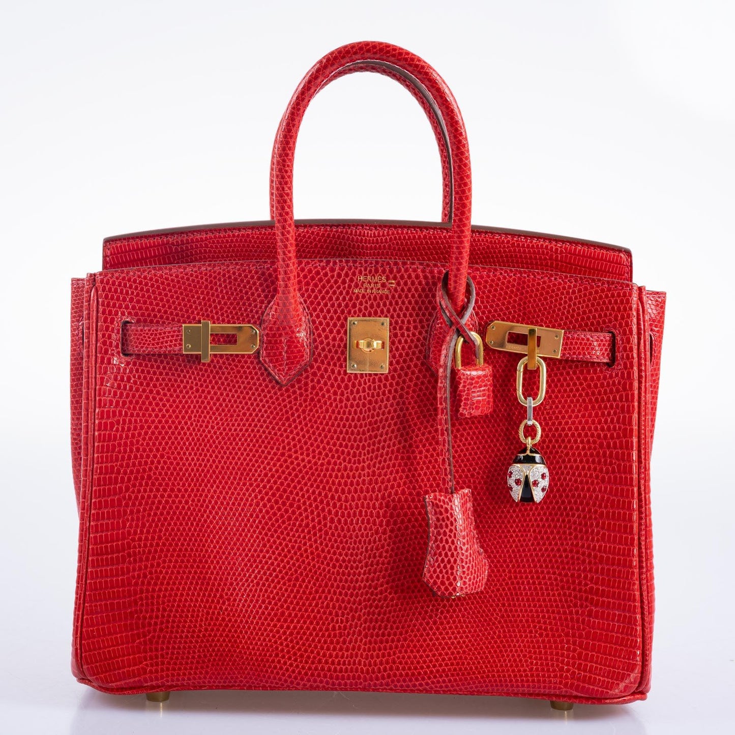 Hermès Birkin 25 Rouge Vif Salvator Lizard Gold Hardware