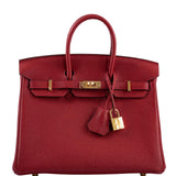 Hermès Birkin 25 Rouge Vif Togo Gold Hardware