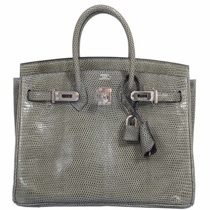 Hermès Birkin 25 Vert De Gris Salvator Lizard Palladium Hardware - Rare