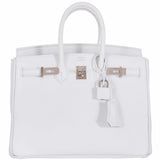 Hermès Birkin 25 White Epsom Palladium Hardware
