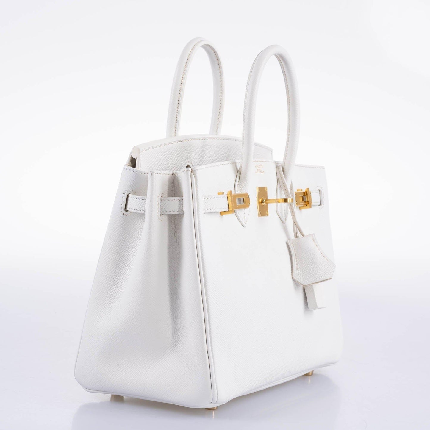 Hermès Birkin 25 White Epsom with Gold Hardware - 2008, L Square