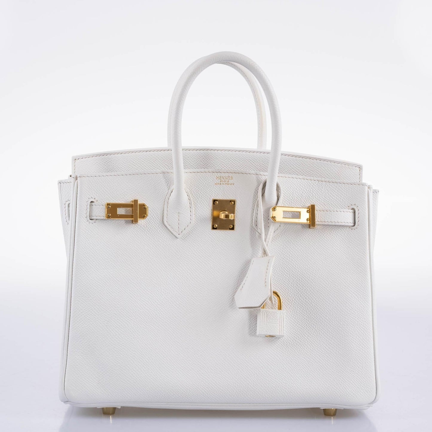 Hermès Birkin 25 White Epsom with Gold Hardware - 2013, Q Square