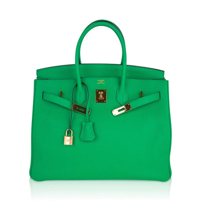HRMS BIRKIN 35 BAMBOO TOGO LEATHER HANDBAG