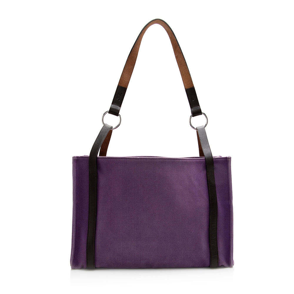 Luxury Hermes Canvas Leather Cabalicol Tote (SHF-21627)