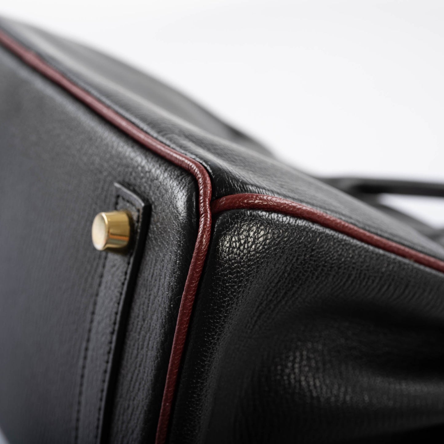 Hermès HSS Birkin 25 Black and Rouge H Chevre Gold Hardware