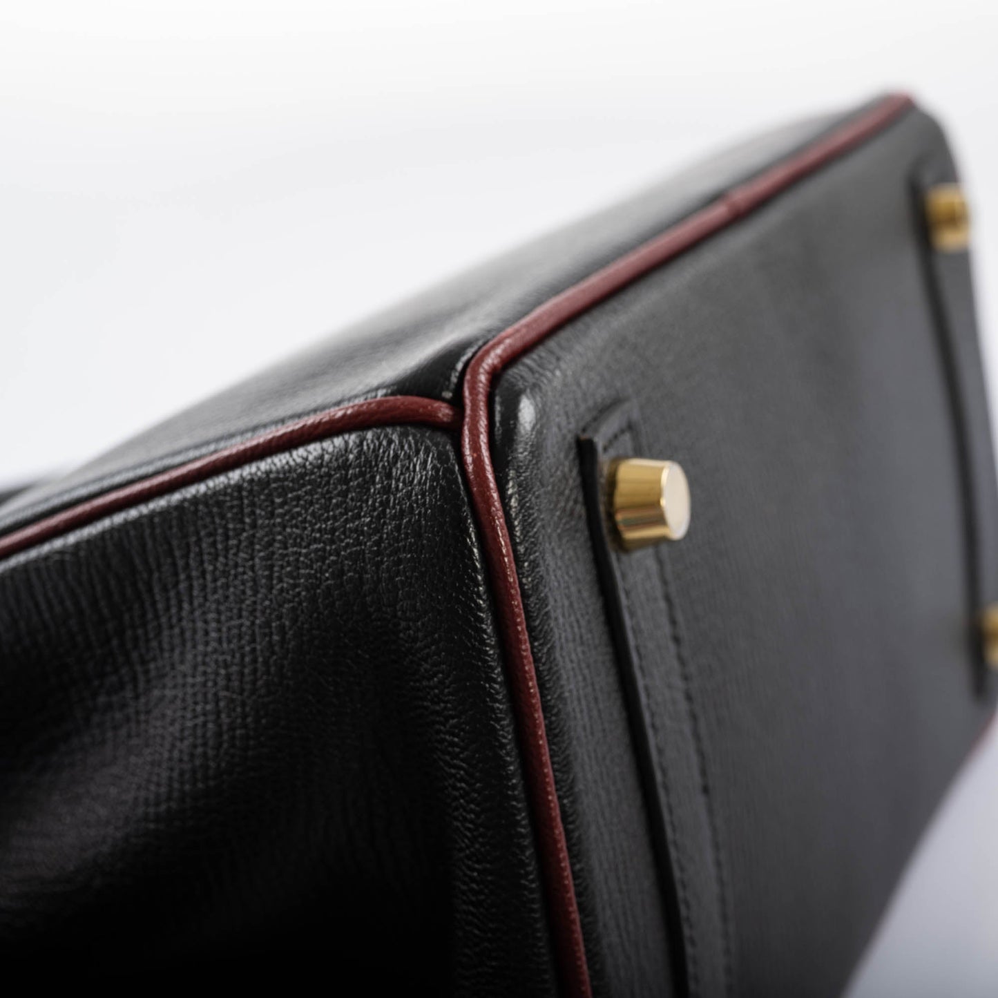 Hermès HSS Birkin 25 Black and Rouge H Chevre Gold Hardware