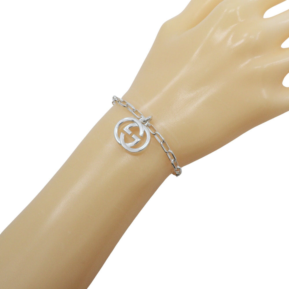 Gucci Interlocking G Silver 925 Bracelet Size 17