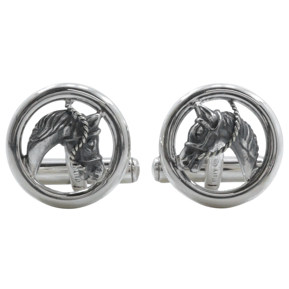 Gucci Horse Motif Silver 925 Cufflinks