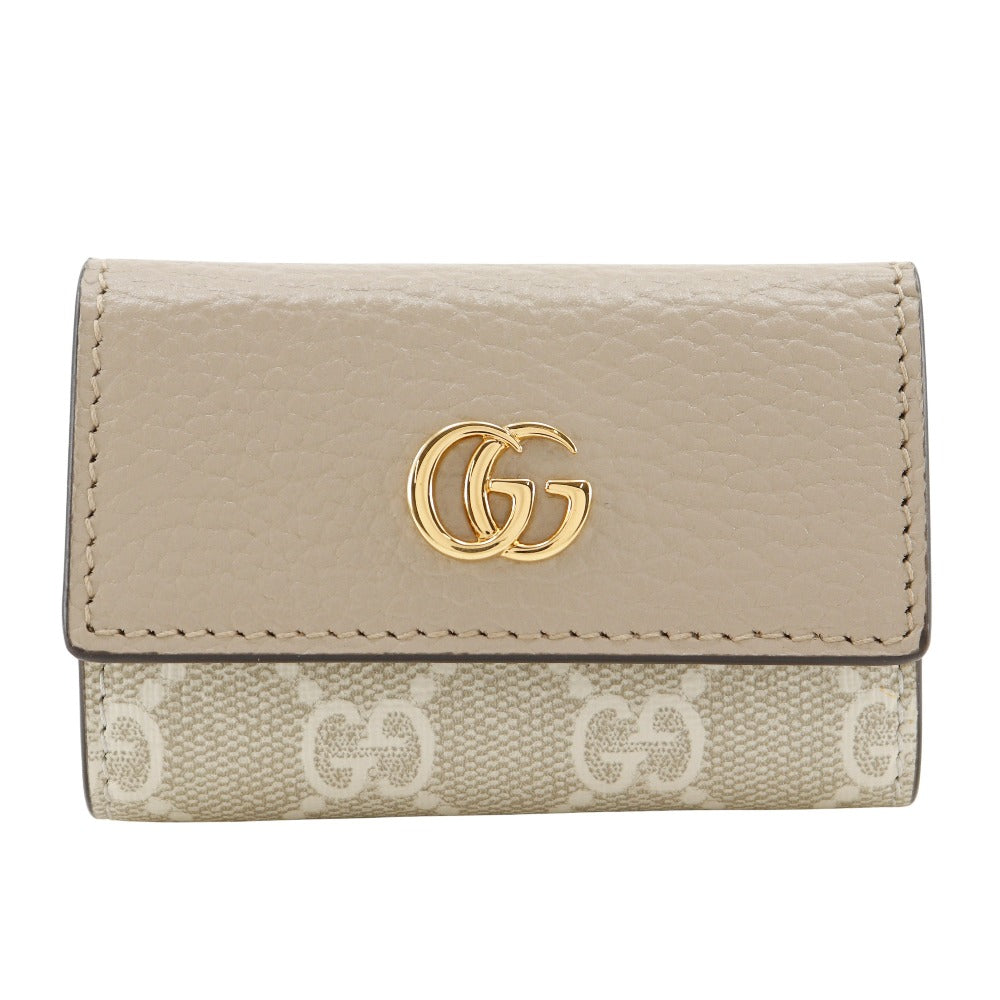 Gucci Double G GG Supreme Canvas Leather Key Case