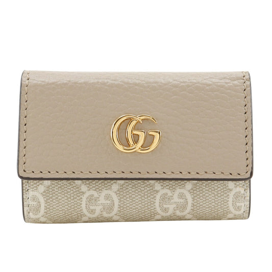 Gucci Double G GG Supreme Canvas Leather Key Case