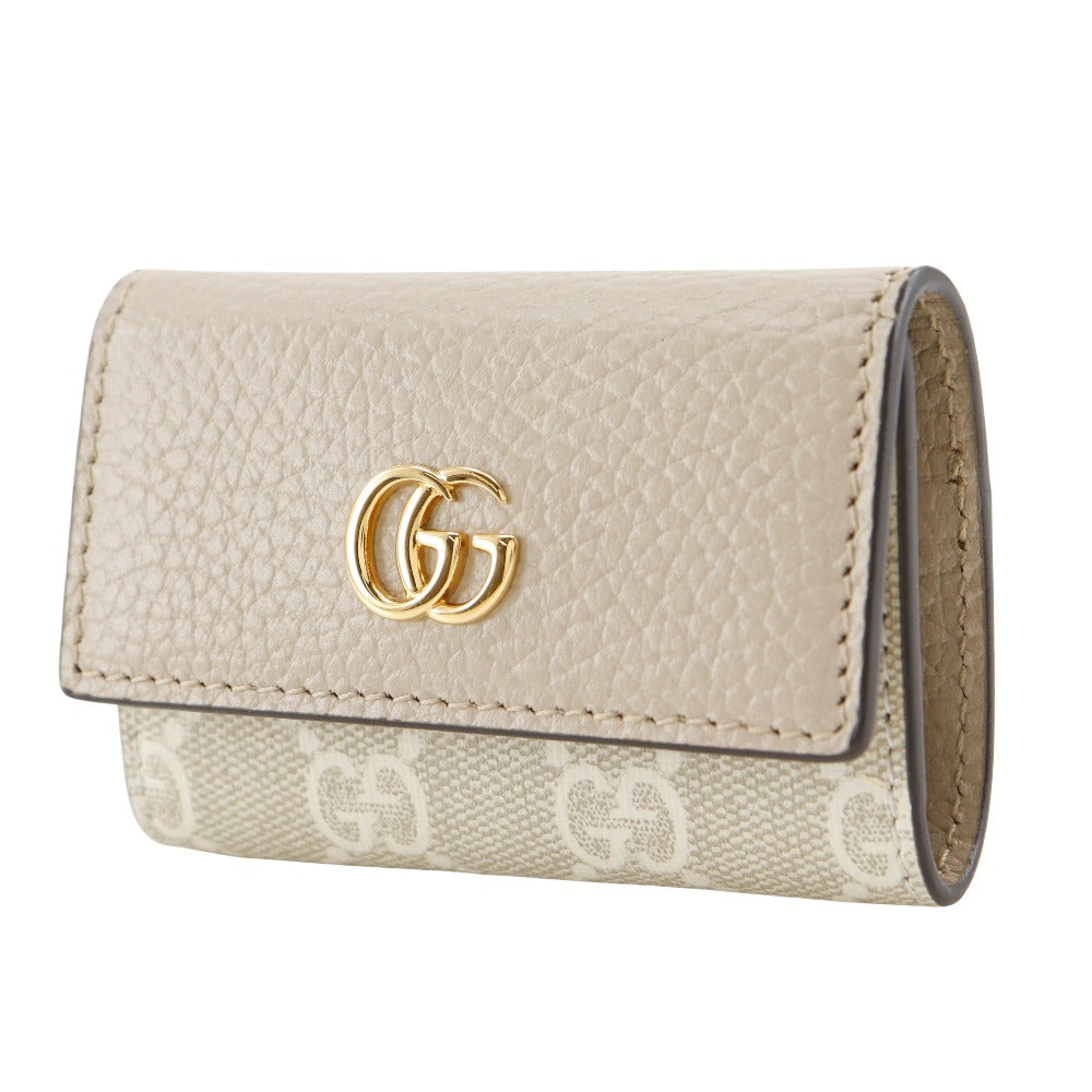 Gucci Double G GG Supreme Canvas Leather Key Case