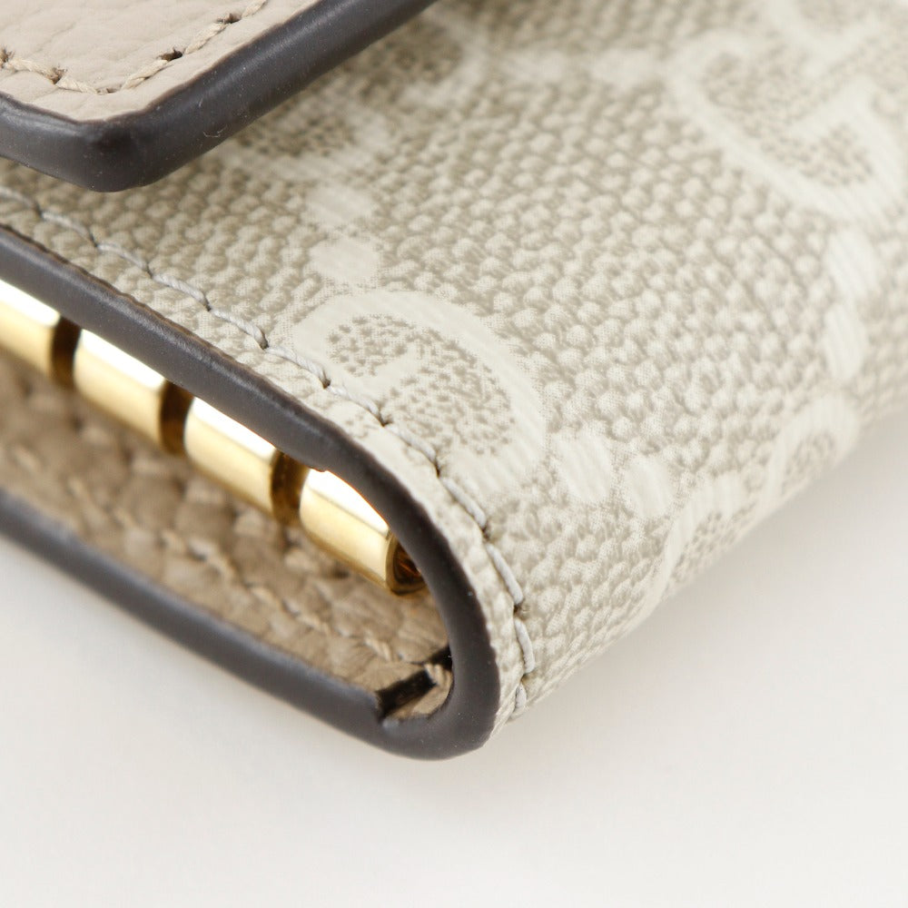 Gucci Double G GG Supreme Canvas Leather Key Case