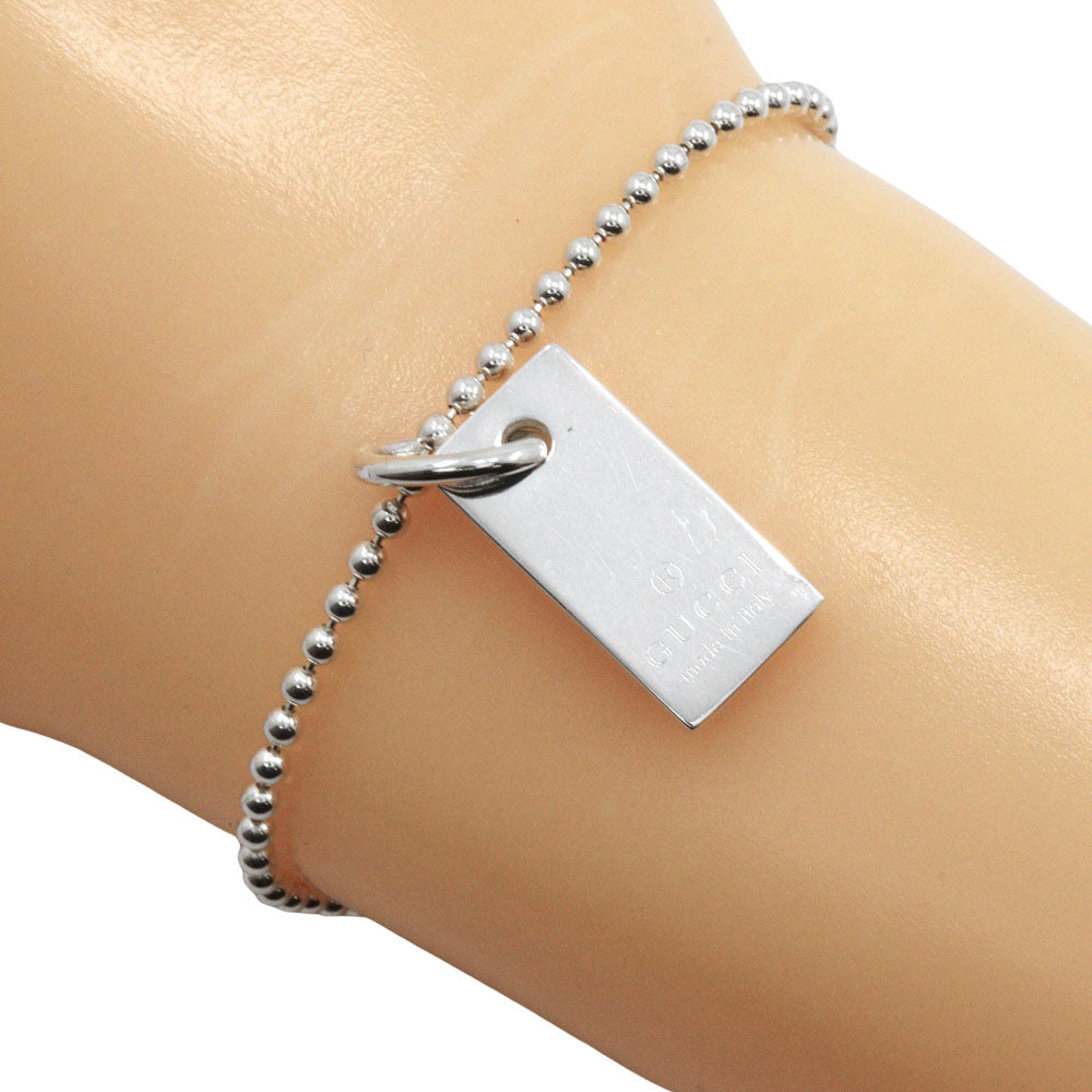 Gucci Logo Plate Silver 925 Bracelet