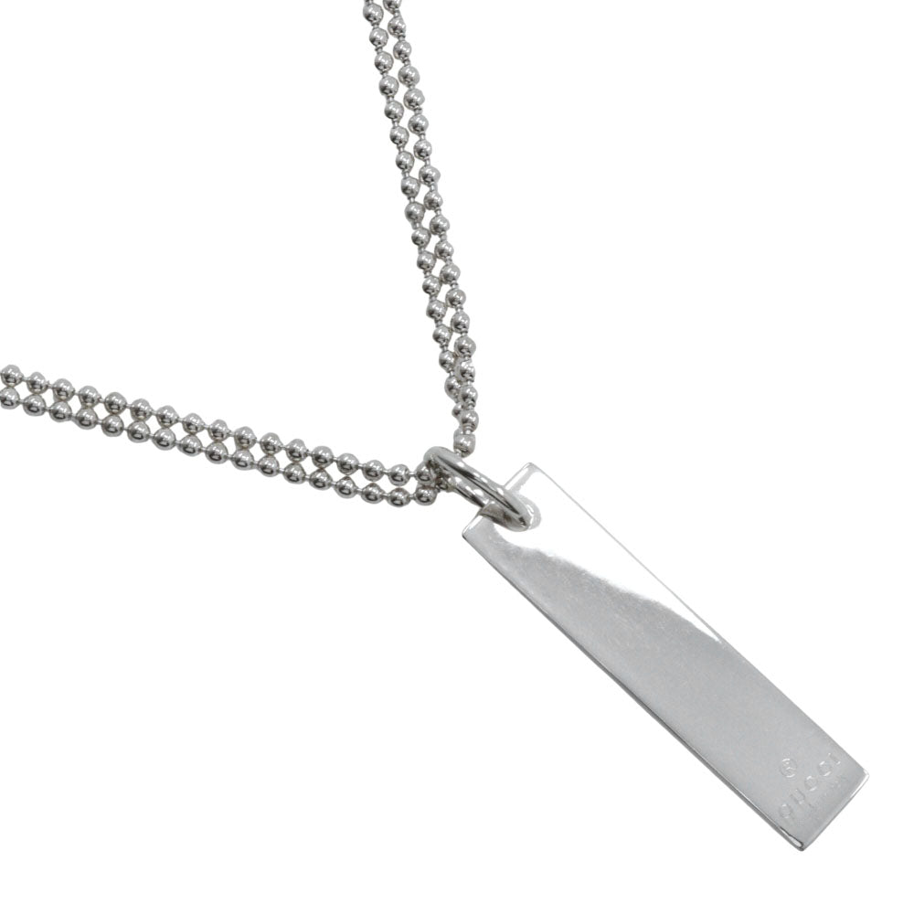 Gucci Logo Bar Silver 925 Necklace