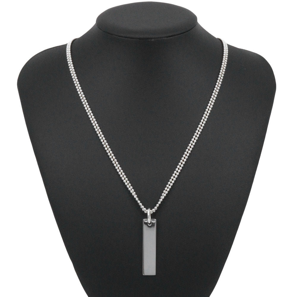 Gucci Logo Bar Silver 925 Necklace