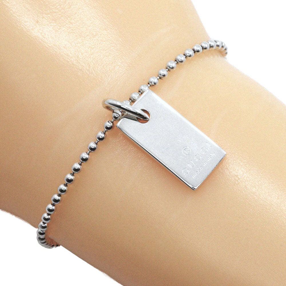 Gucci Logo Plate Silver 925 Bracelet
