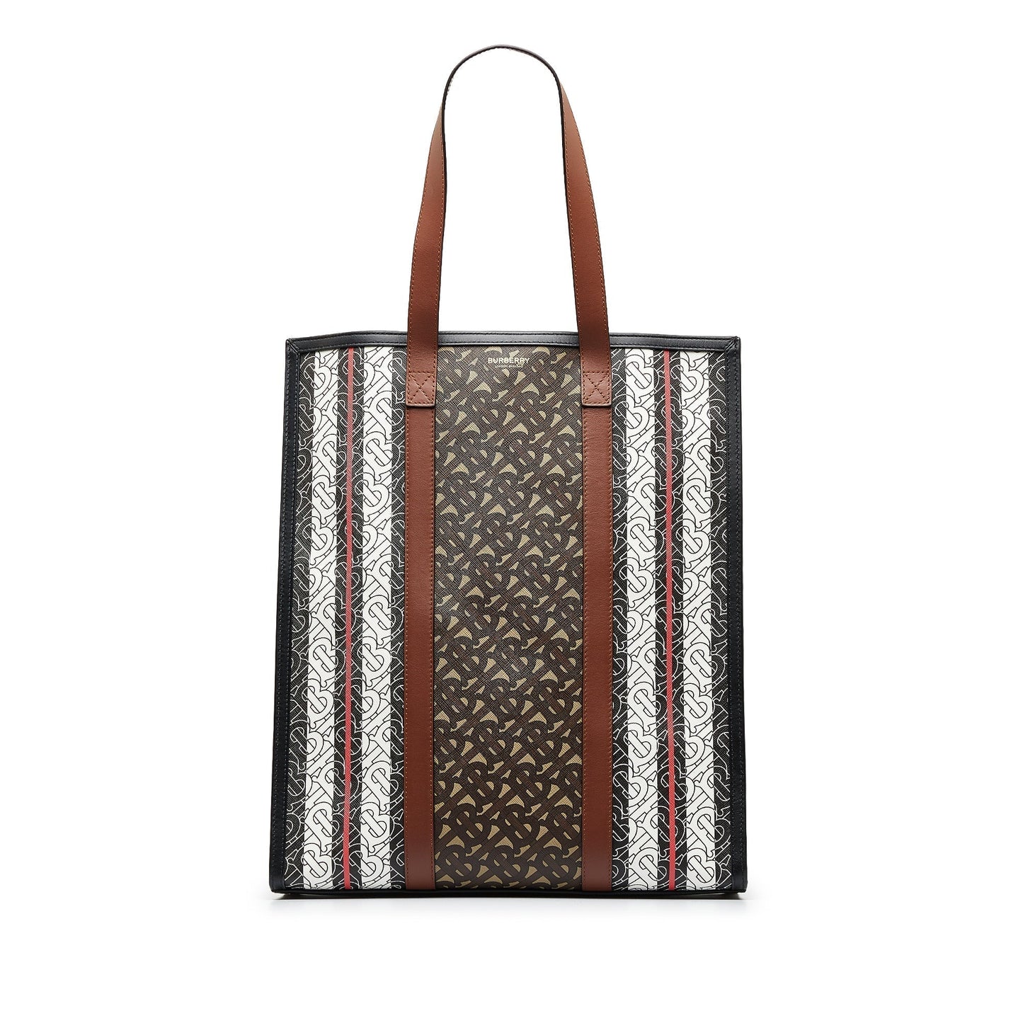 Brown Burberry Monogram Stripe E Tote Bag