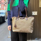 Prada   Jacquard Logo Tote Brown