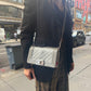 Chanel CC Silver Lambskin Quilted Boy Bag Red Stingray 2012
