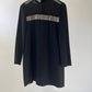 Prada Black Silk Long Sleeve Midi Dress with Silver Eyelet Detail Size IT 38 (UK 8)