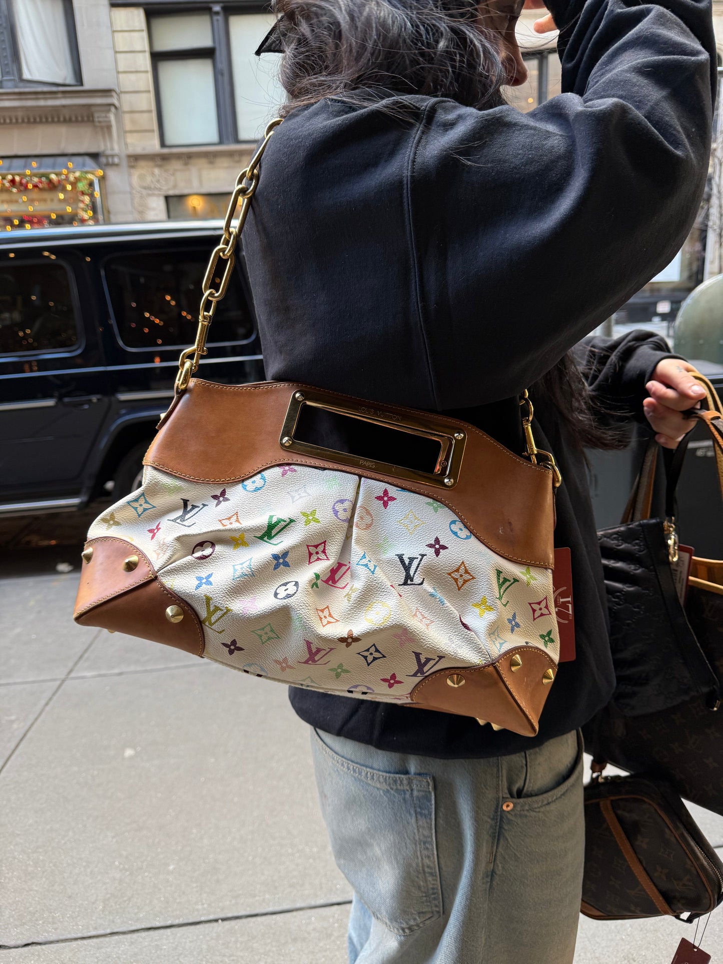 Louis Vuitton White Murakami Judy MM 2Way