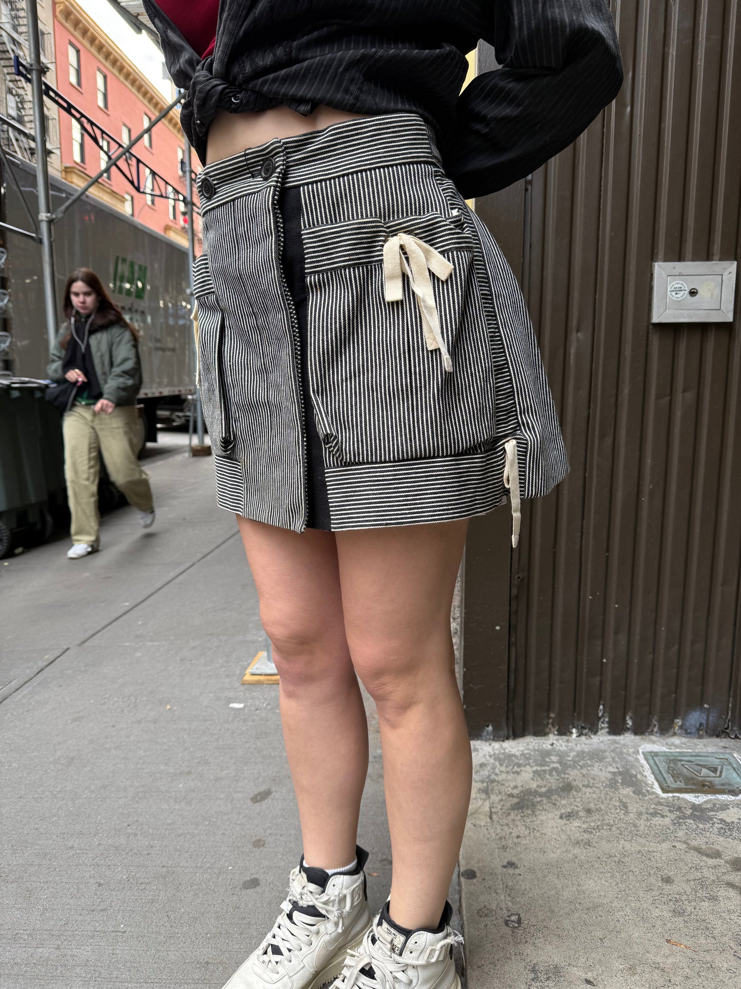 Louis Vuitton Striped Pleated A-Line Skirt