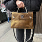 Christian Dior Diorever Gold Leather 2Way Handbag