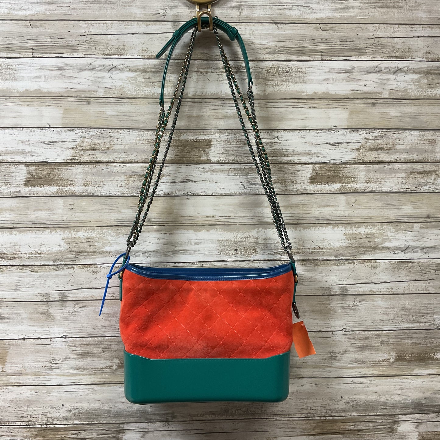 Handbag Luxury Designer By Chanel In Blue & Orange, Size:Medium