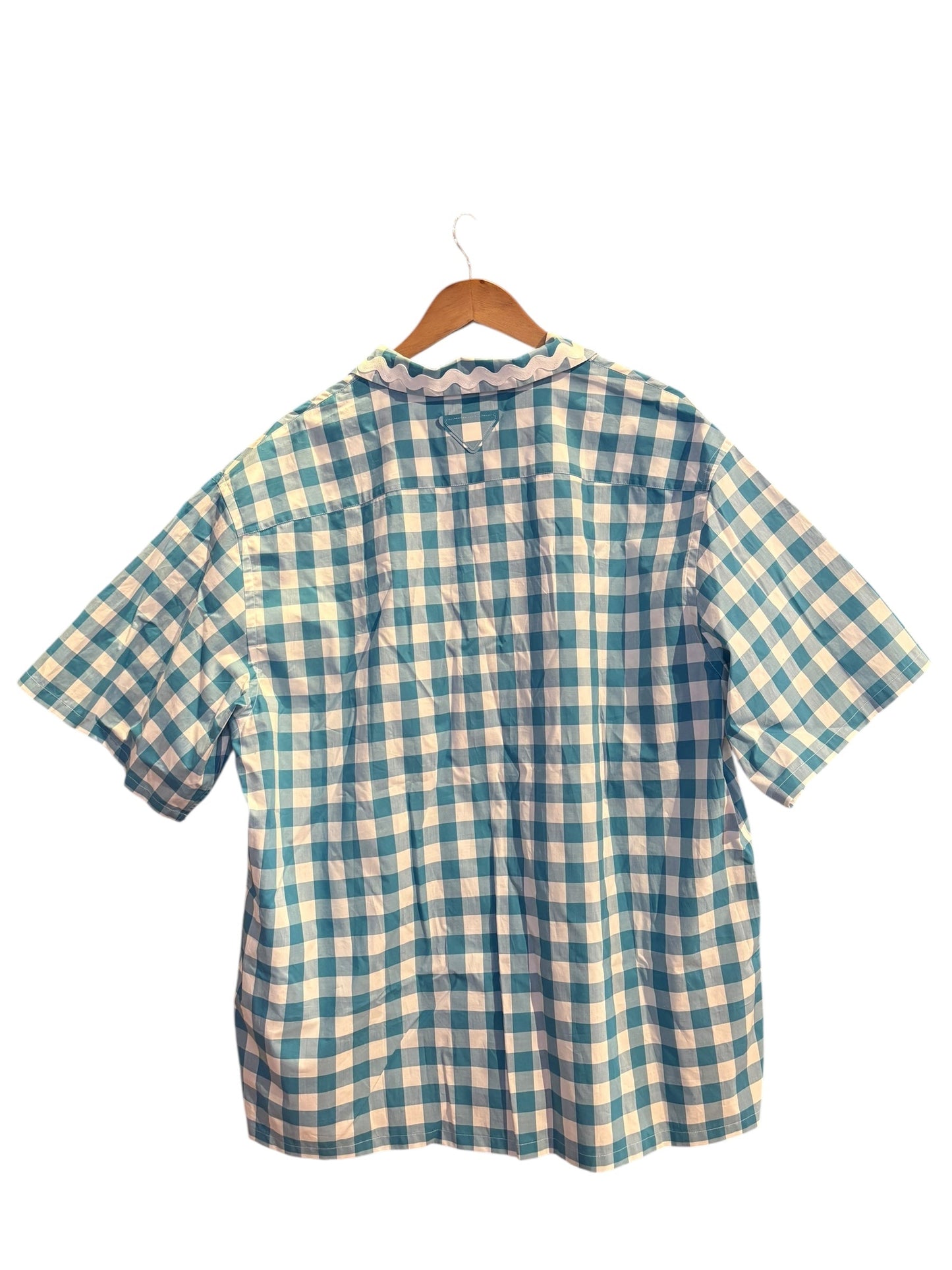 Prada Blue Gingham Button Down Shirt