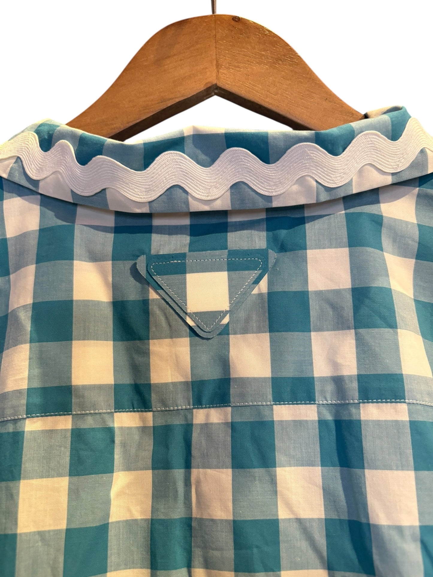 Prada Blue Gingham Button Down Shirt