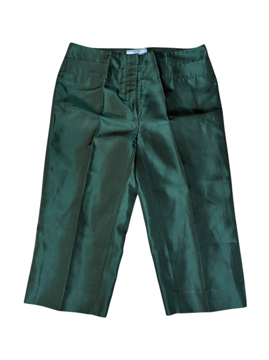 Prada Green Satin Long Line Shorts