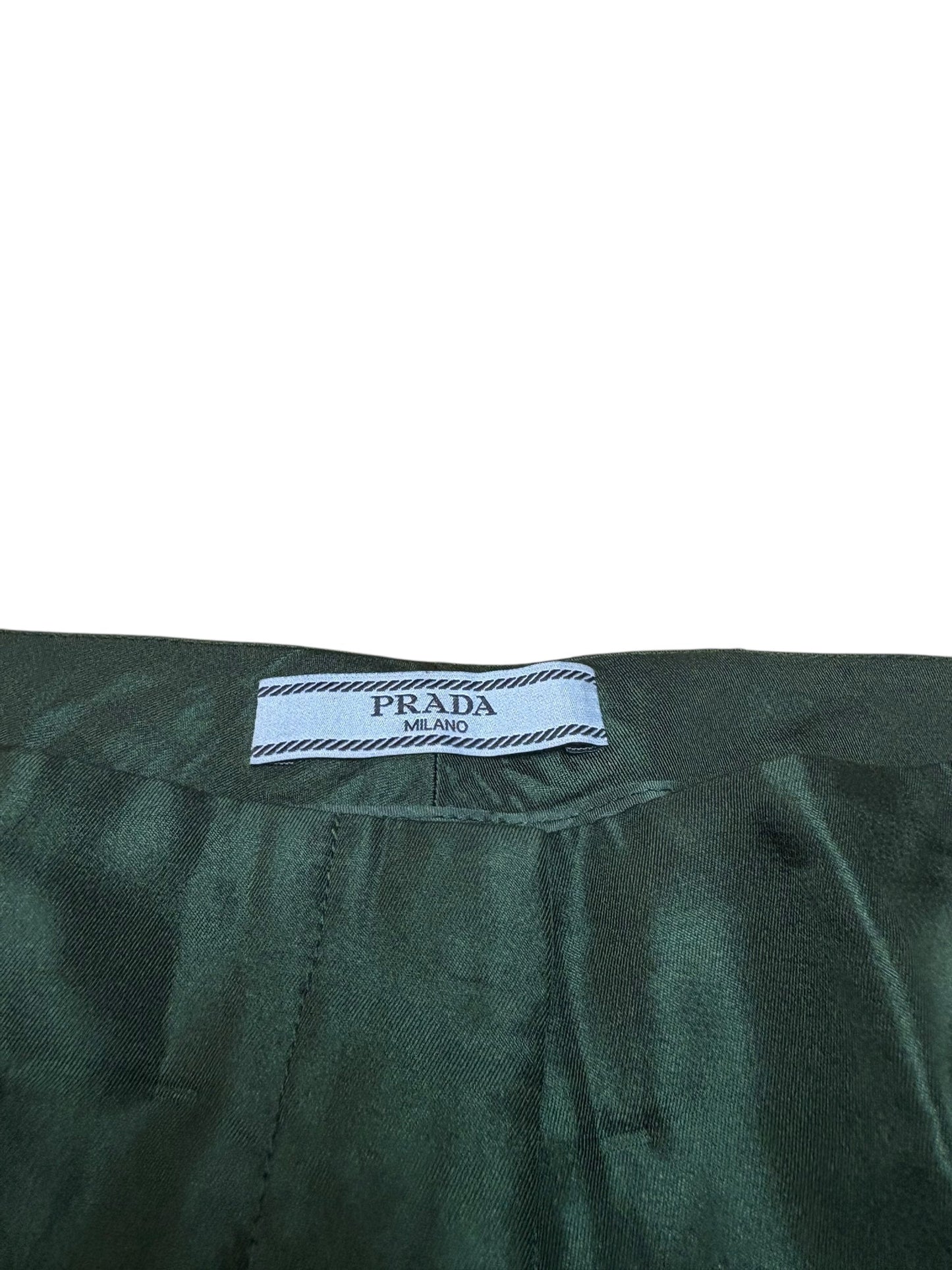 Prada Green Satin Long Line Shorts