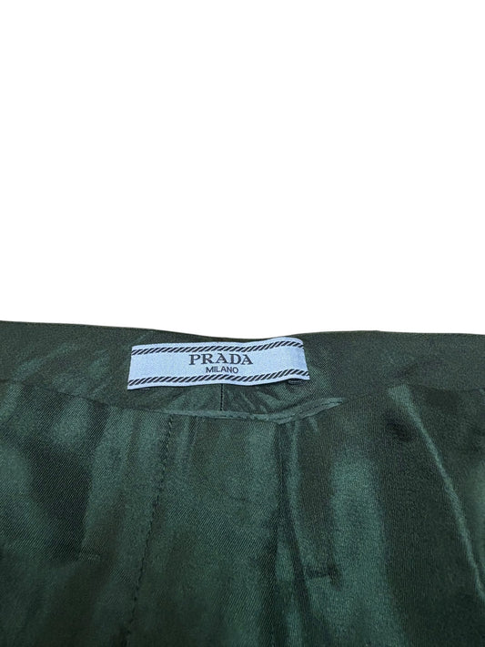 Prada Green Satin Long Line Shorts