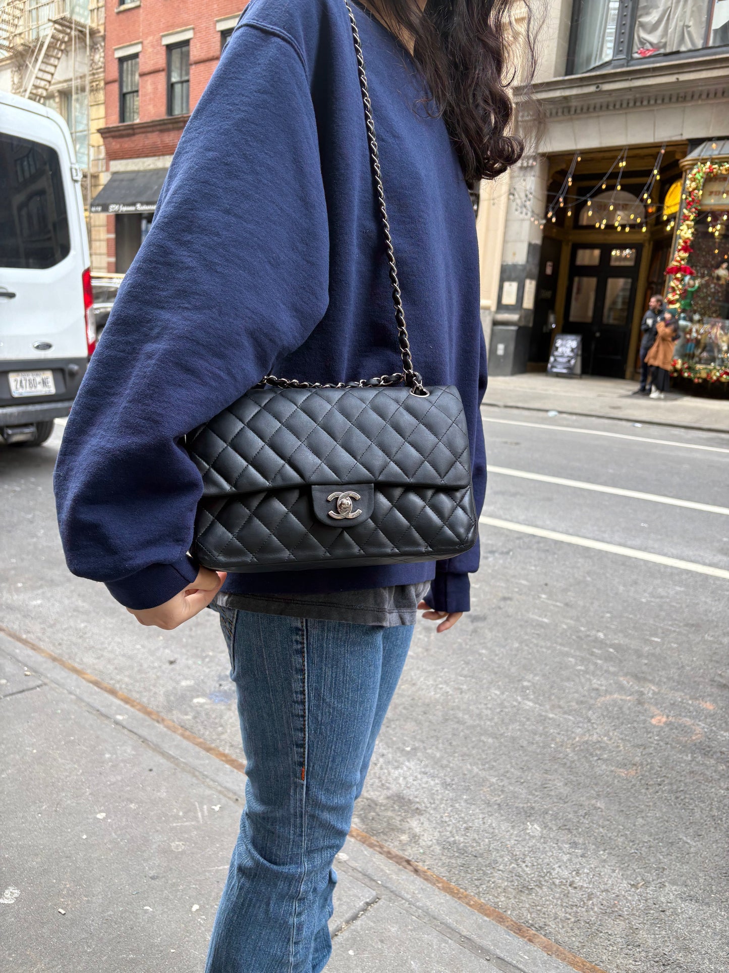 Chanel Classic Quilted Black Double Flap Bag 2003
