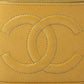 Chanel Around 1998 Made Caviar Skin Cc Mark Stitch Vanity Yellow