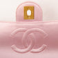 Chanel Around 1997 Made Silk Stain Classic Flap Chain Bag Mini Pink