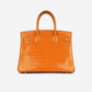 Birkin 30 - Orange Porosus Crocodile Lisse
