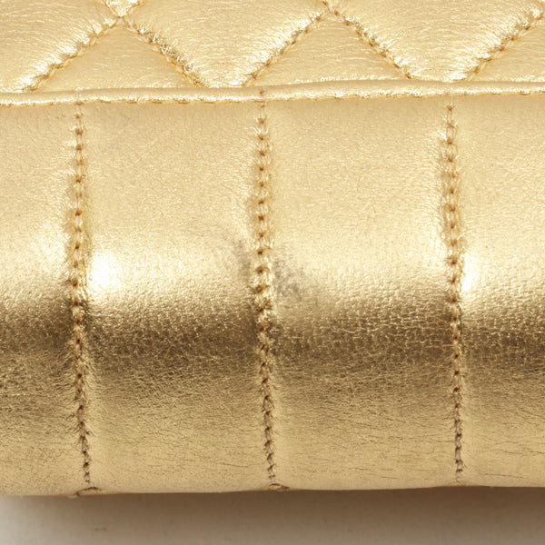 Chanel Around 1990 Made Design Stitchturn-Lock Shoulder Bag Gold