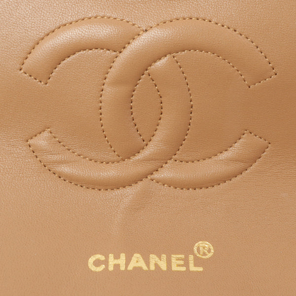 Chanel Around 1990 Made Square Cc Mark Push Lock Shoulder Bag Amber