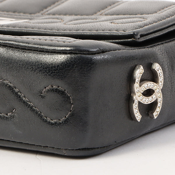 Chanel Around 2000 Made 2.55 Design Stitch Side Cc Mark Mini Chain Bag Dark Navy