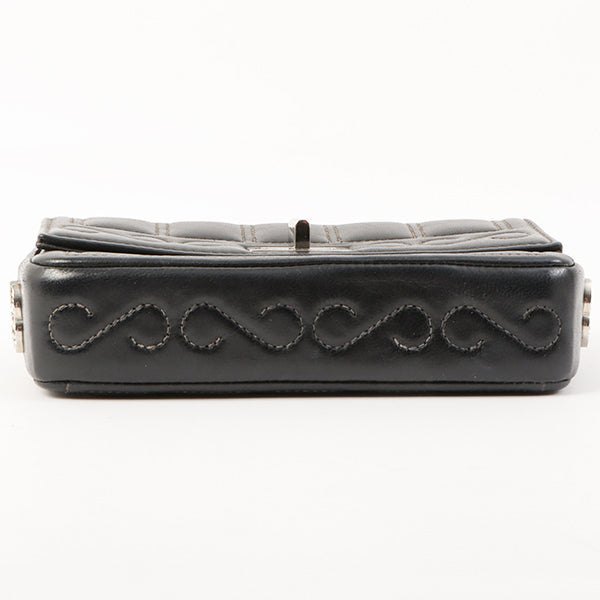 Chanel Around 2000 Made 2.55 Design Stitch Side Cc Mark Mini Chain Bag Dark Navy