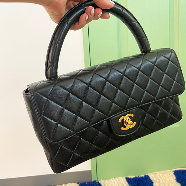 Chanel Around 1995 Made Classic Flap Handbag Black