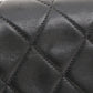 Chanel Around 1992 Made Edge Design Flap Turn-Lock Chain Bag Black