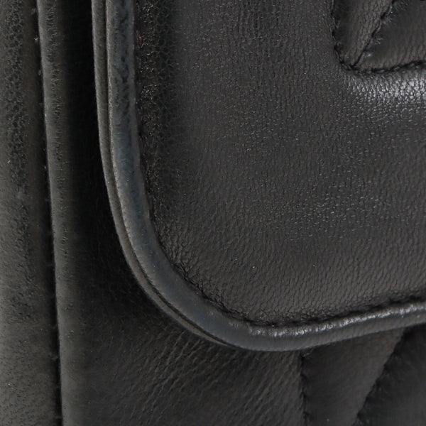 Chanel Around 1992 Made Edge Design Flap Turn-Lock Chain Bag Black