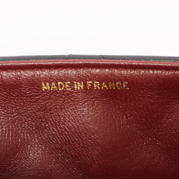 Chanel Around 1992 Made Edge Design Flap Turn-Lock Chain Bag Black
