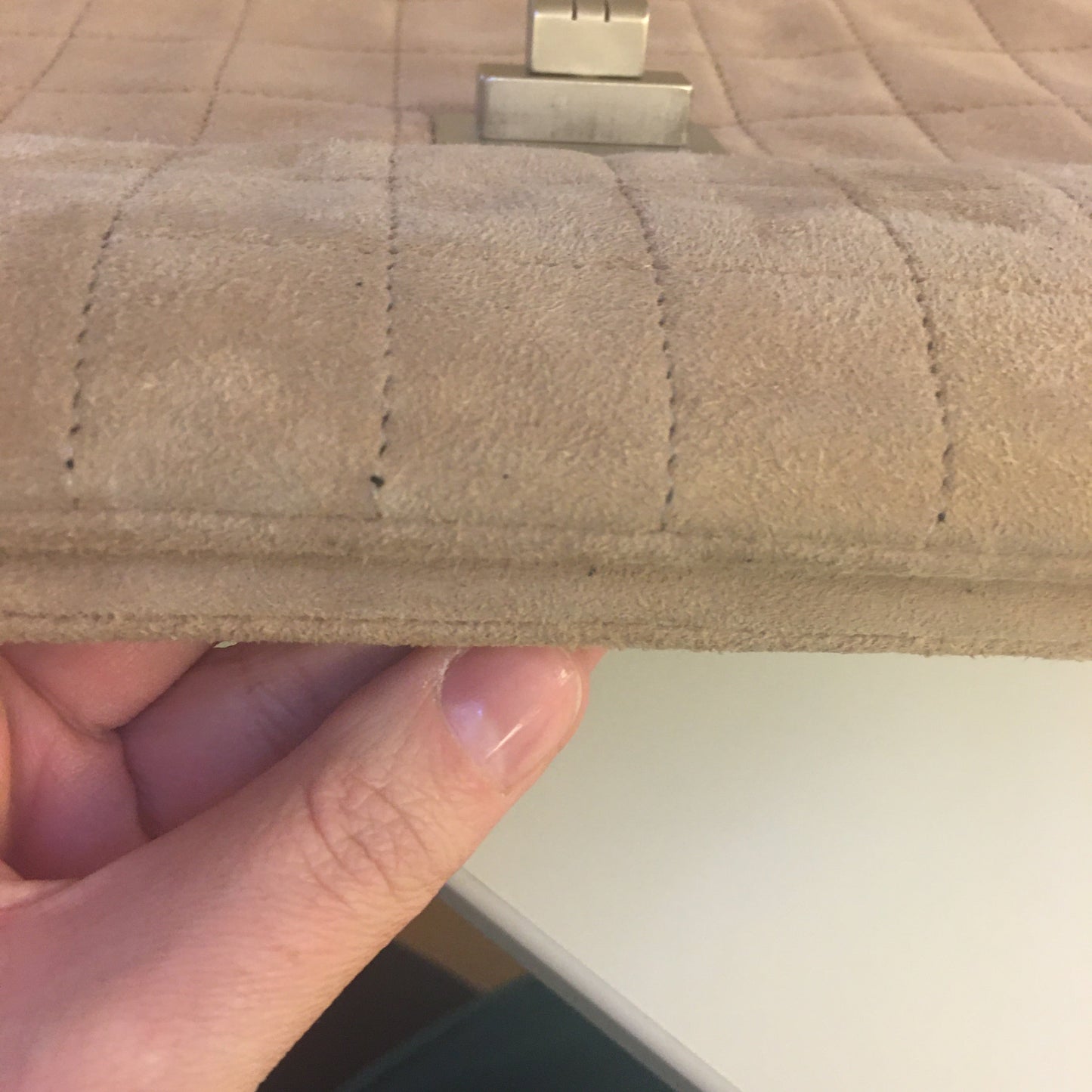 CHANEL 2.55 Shoulder Bag in Beige Suede