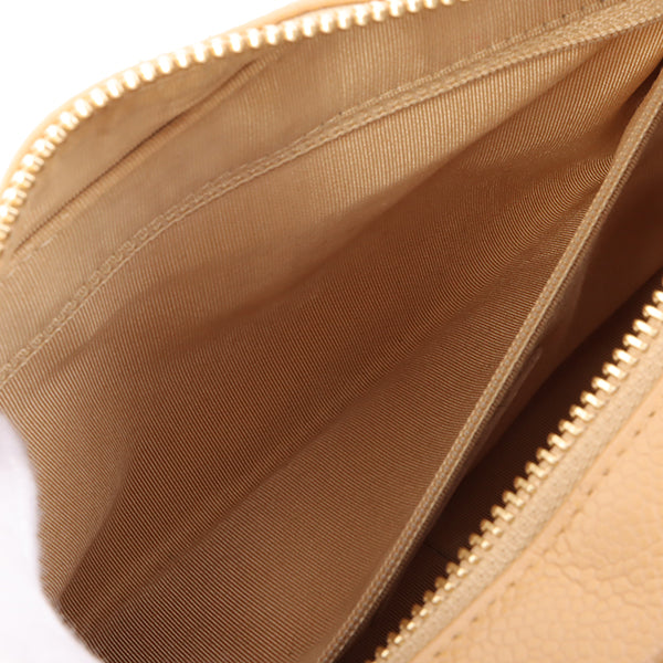 Chanel Around 2003 Made Caviar Skin Cc Mark Stitch Shoulder Bag Beige